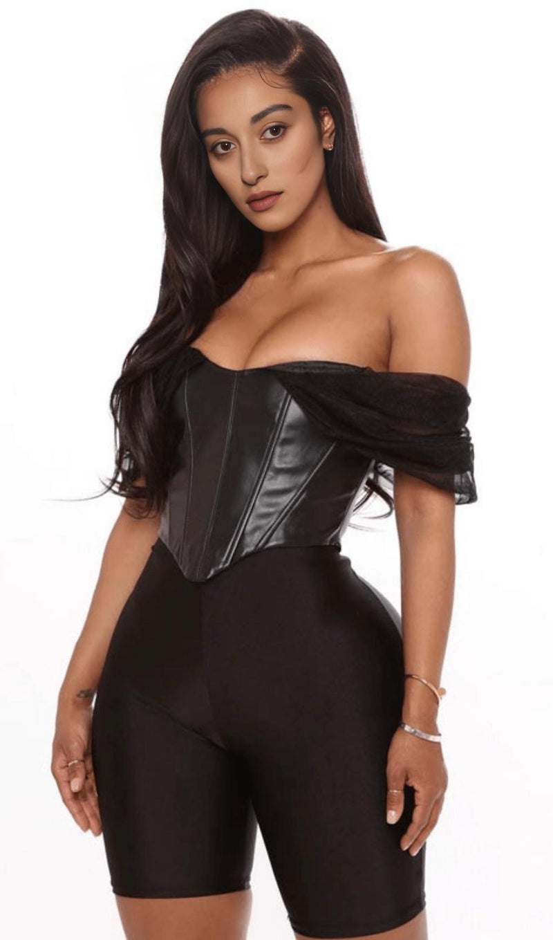 Leather slim camisole