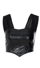 Leather slim camisole