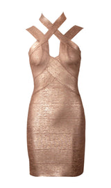 Bronzing bandage dress