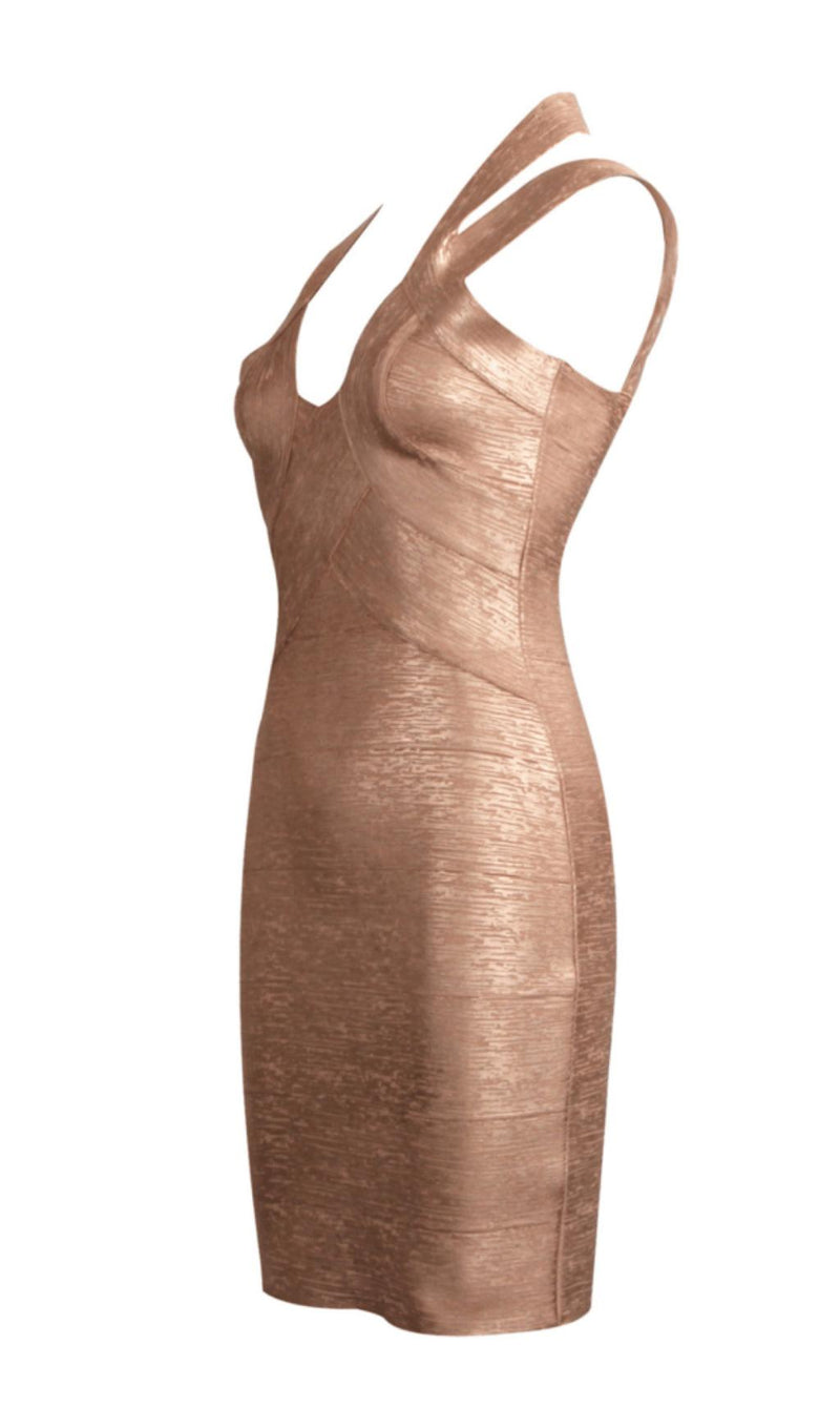 Bronzing bandage dress