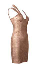 Bronzing bandage dress