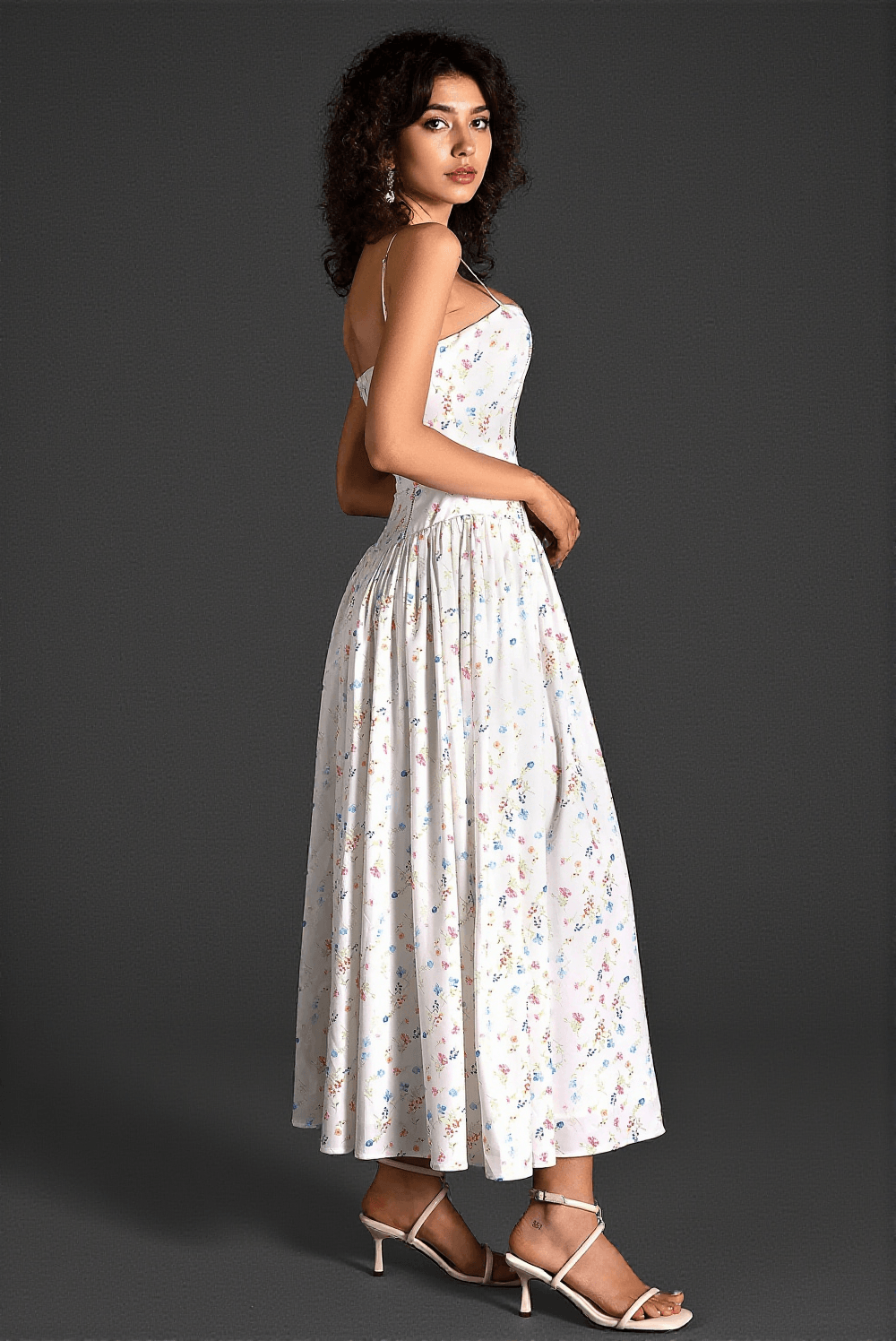 Dotty Spaghetti Woven Print Dress