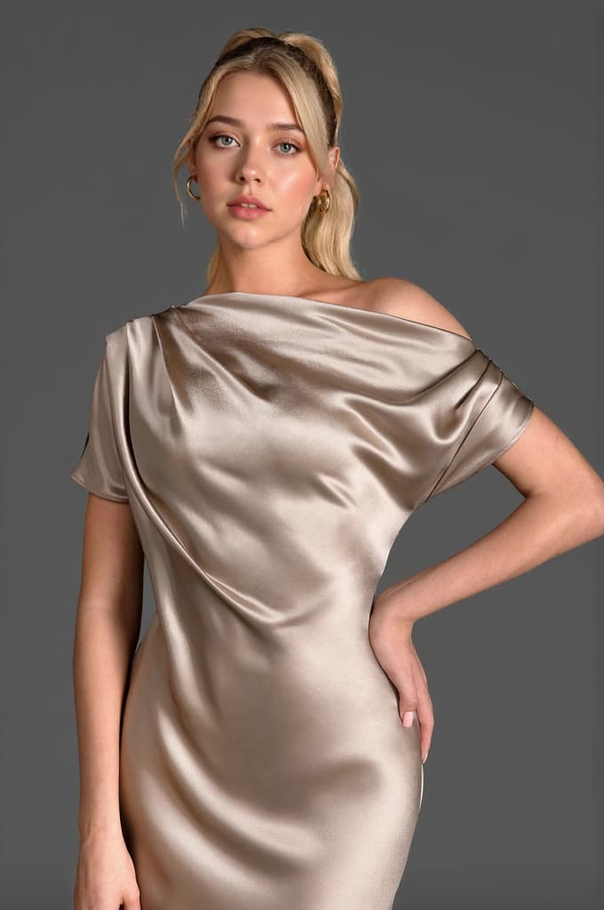 Argiro One Shoulder Triacetate Ruched Dress