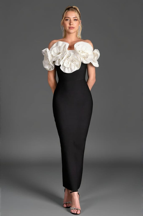 Rafail 3D Flower Bandage Dress