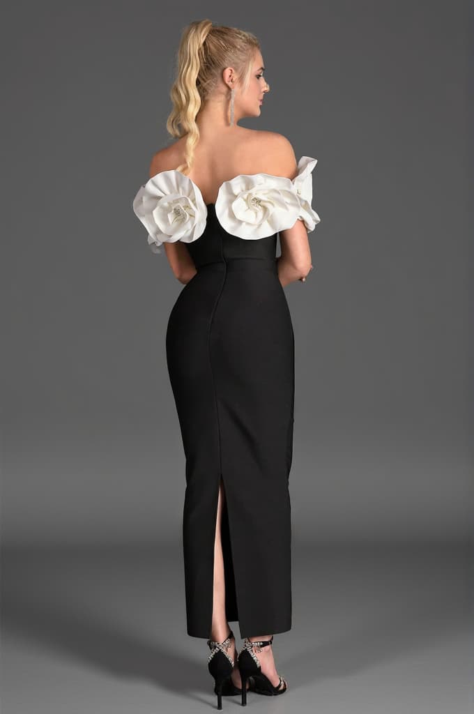 Rafail 3D Flower Bandage Dress