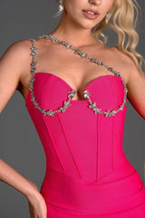 Aimilios Rhinestone Corset Bandage Dress