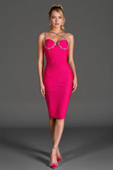 Aimilios Rhinestone Corset Bandage Dress