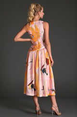 Salloulis Sleeveless Print Cutout Dress