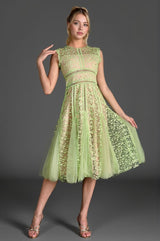 Tassoti Sleeveless Lace Embroidered Dress