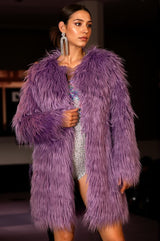 Totidi Purple Concert Eco-Fur Jacket