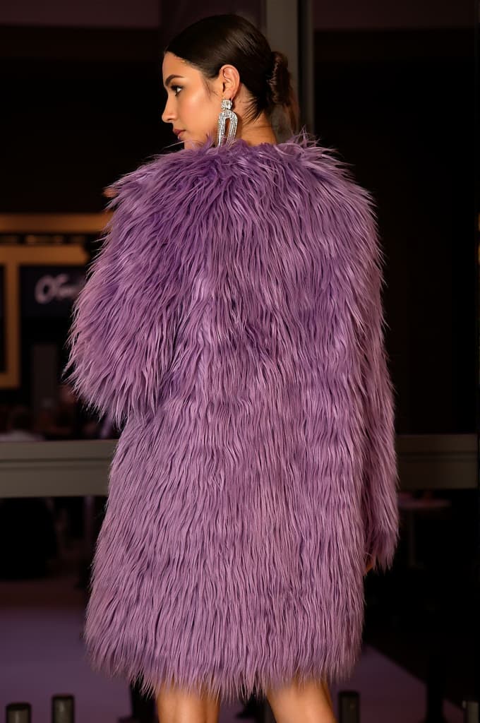 Totidi Purple Concert Eco-Fur Jacket