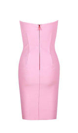 STRAPLESS BANDAGE MINI DRESS IN PINK