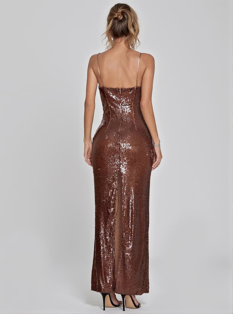 Lorelei Brown Sequin Dress