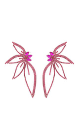 CRYSTAL FLOWER EARRINGS IN PINK