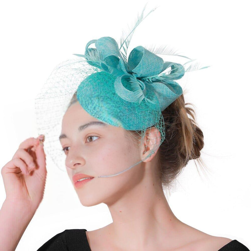 TURQUOISE VEIL FASCINATORS