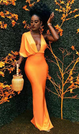 BANDAGE MAXI DRESS IN ORANGE