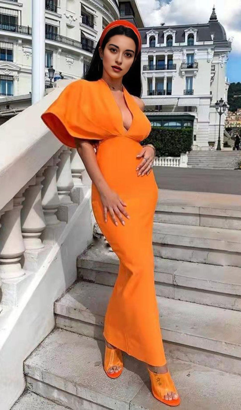 BANDAGE MAXI DRESS IN ORANGE