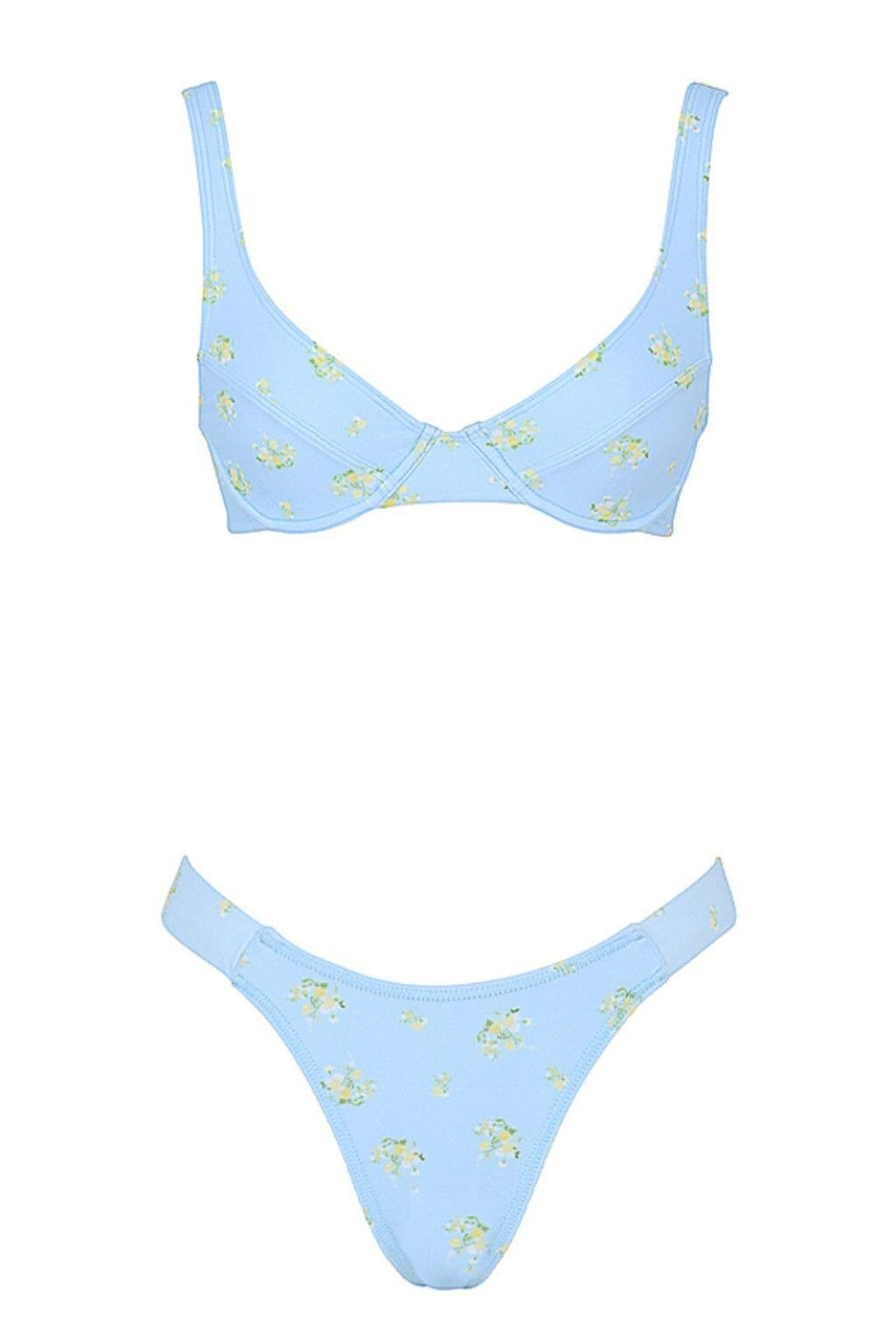 BABY BLUE FLORAL PRINT BIKINI