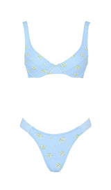 BABY BLUE FLORAL PRINT BIKINI