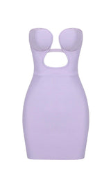 BANDEAU BANDAGE MINI DRESS IN LILAC