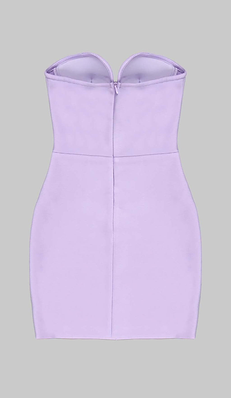 BANDEAU BANDAGE MINI DRESS IN LILAC