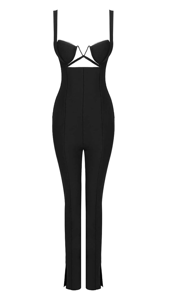 BIKINI KNIT JUMPSUIT IN BLACK