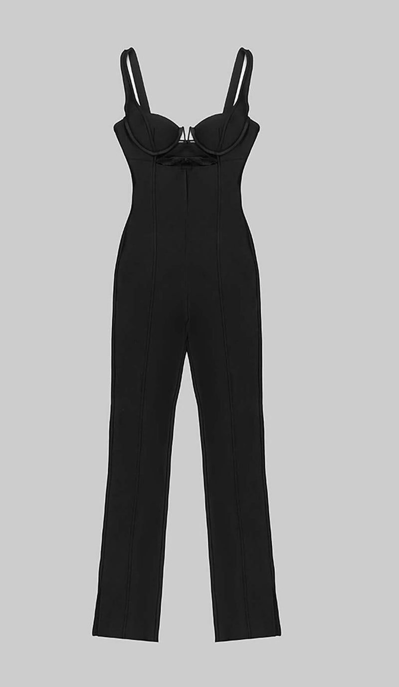 BIKINI KNIT JUMPSUIT IN BLACK