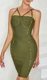 BODYCON MINI DRESS IN ARMYGREEN