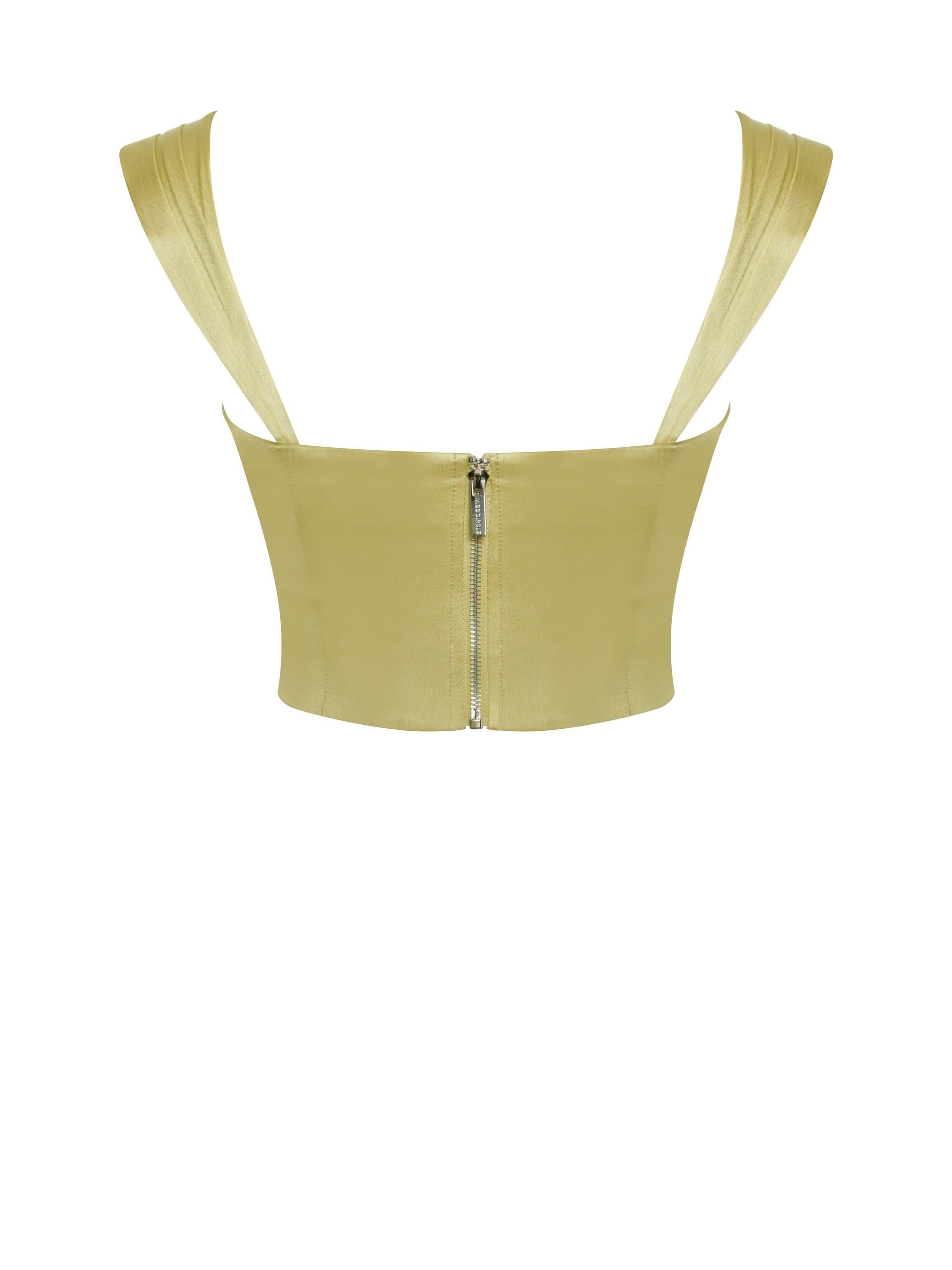 OLIVE LACE SATIN CORSET TOP
