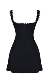 PIN TUCK MINI DRESS IN BLACK