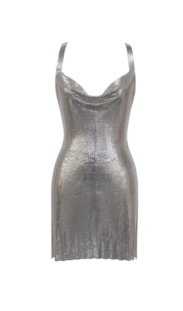 SERENITY SILVER COPPER MESH DRESS