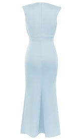 SLEEVELESS THIGH SLIT DRESS IN LIGHT BLUE