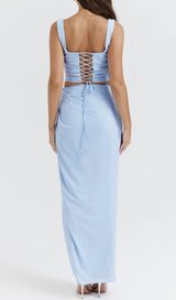 SOFT BLUE CORSET TWO PIECES SUIT