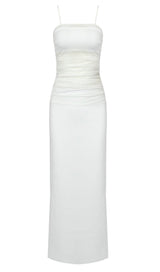 STRAPPY MESH MAXI DRESS IN WHITE