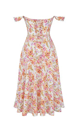 IVORY FLORAL MIDI SUNDRESS