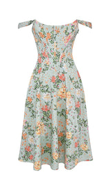 LIGHT JADE PRINT MIDI SUNDRESS