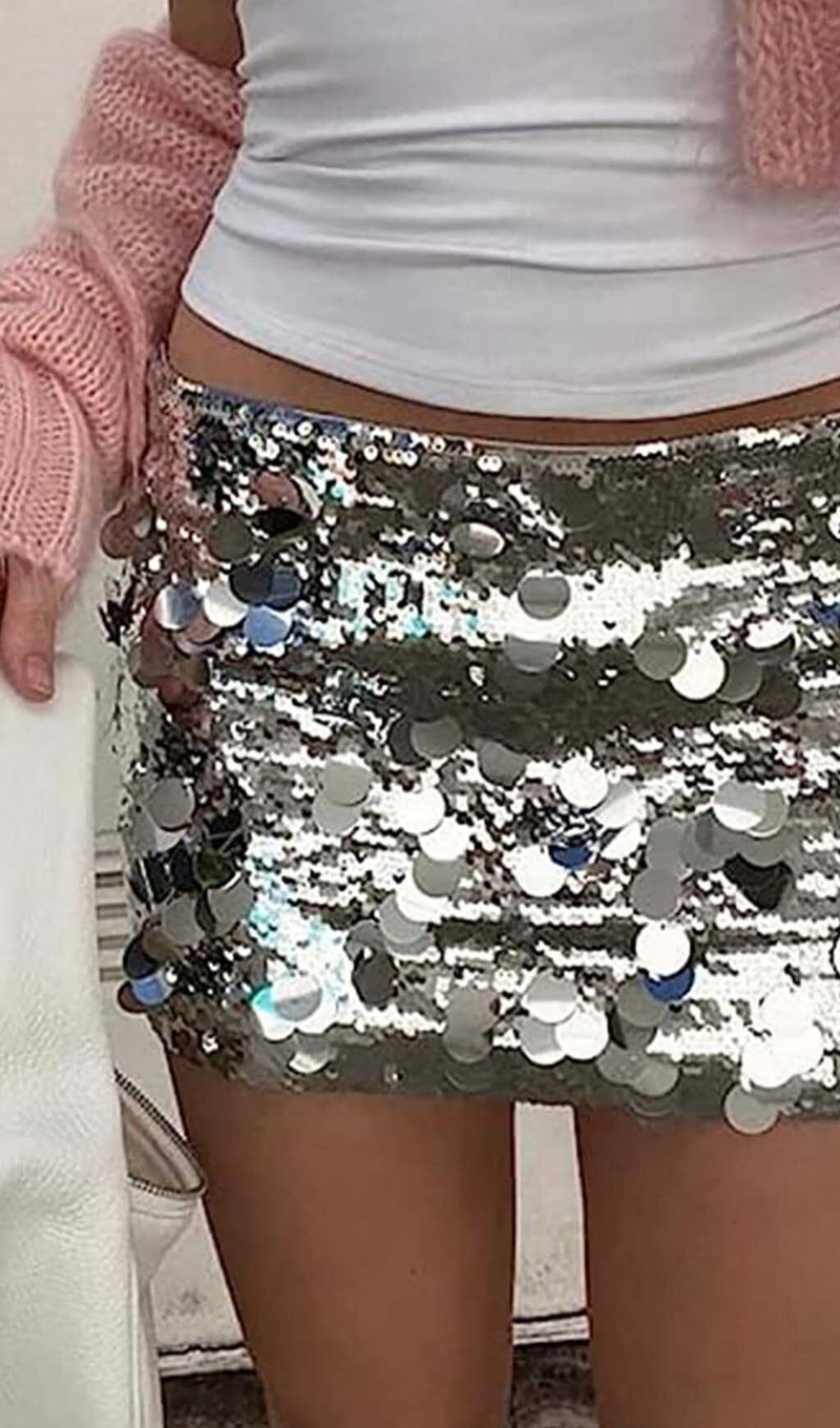 LOW RISE SEQUIN MINI SKIRT