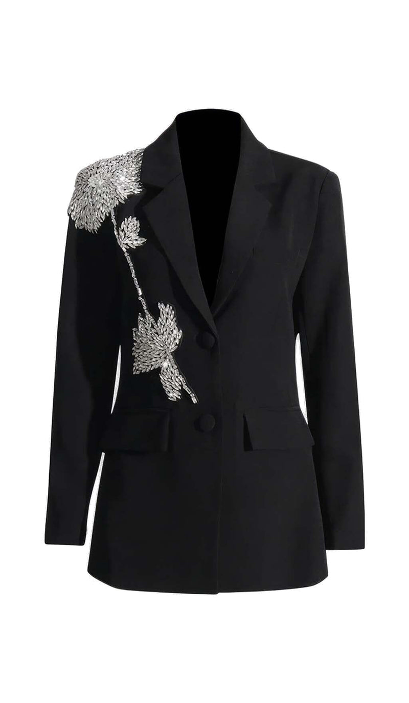 RHINESTONE DETAIL JACKET IN BLACK