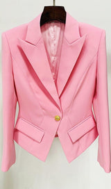 SINGLE-BREASTED SHORT JACKET IN PINK