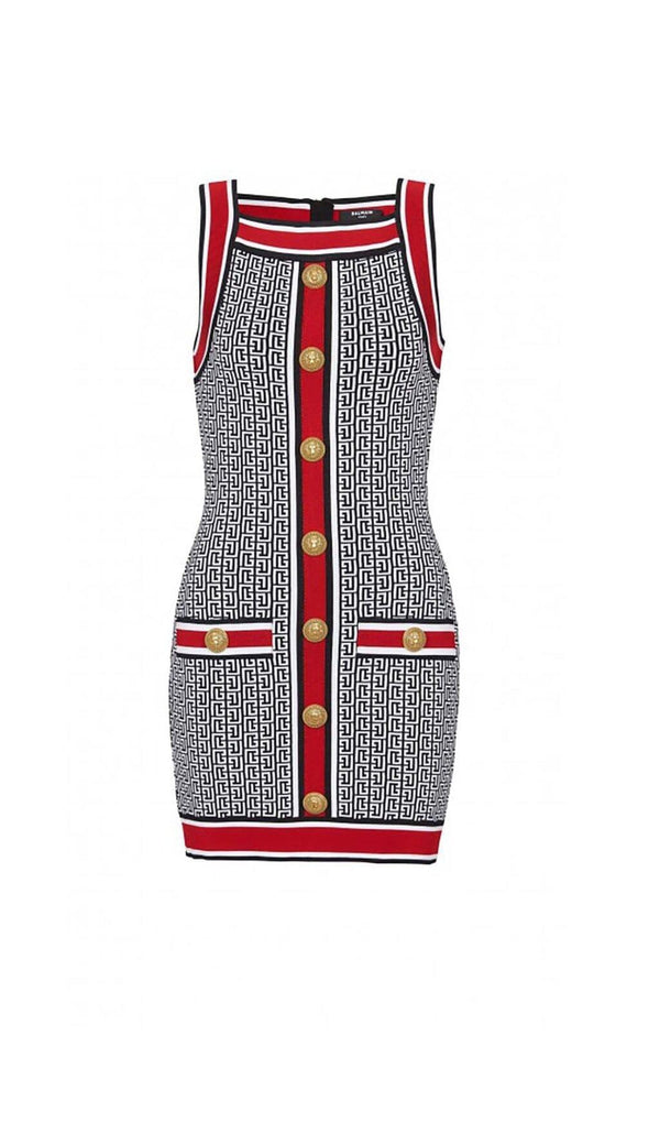 SLEEVELESS KNIT MINI DRESS IN MULTICOLOR