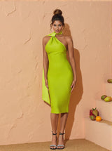 Kinga Halterneck Bandage Midi Dress