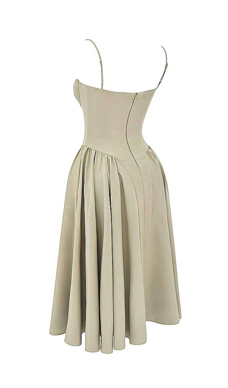 TAUPE BELTED SUNDRESS