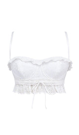 WHITE BRODERIE ANGLAIS BRALETTE TOP