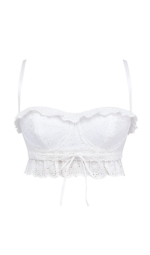 WHITE BRODERIE ANGLAIS BRALETTE TOP