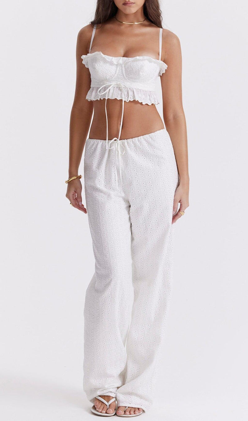 WHITE BRODERIE ANGLAIS BRALETTE TOP