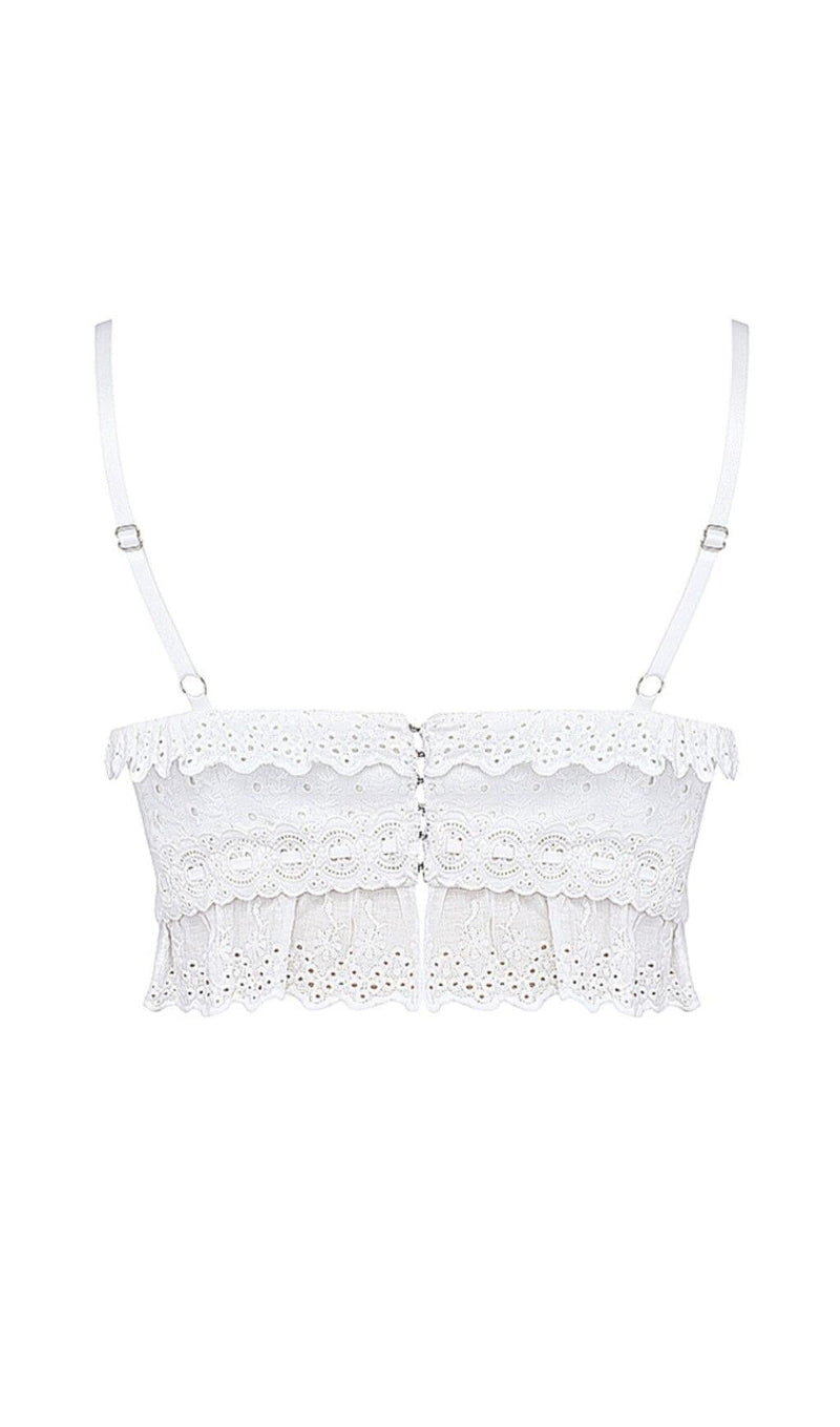 WHITE BRODERIE ANGLAIS BRALETTE TOP