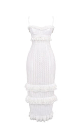 WHITE BRODERIE MAXI DRESS