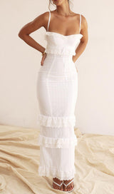 WHITE BRODERIE MAXI DRESS