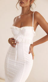 WHITE BRODERIE MAXI DRESS