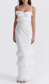 WHITE BRODERIE MAXI DRESS